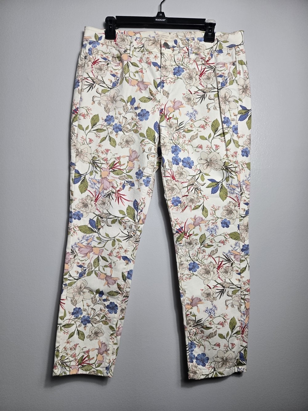 J. Jill Authentic Fit Slim Ankle Floral Botanical Stretch Denim Jeans Pants 12